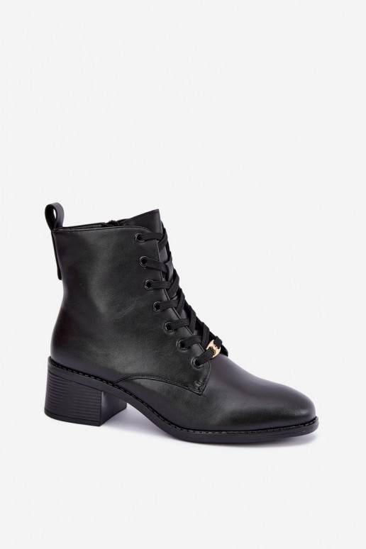Bottines isolées à lacets Klocke noires Florisse