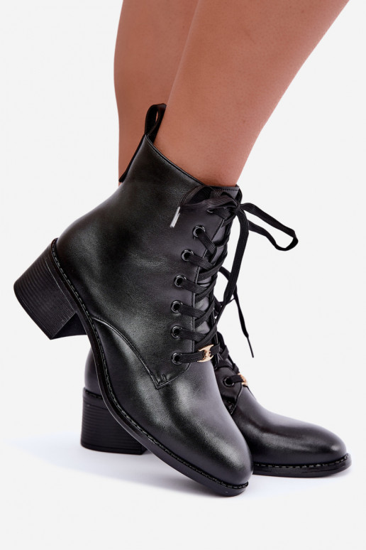 Bottines isolées à lacets Klocke noires Florisse