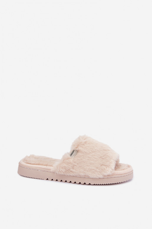 Chaussons pour femmes avec fourrure couleur sable Loraline