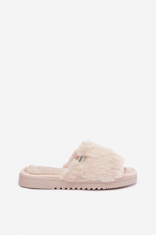 Chaussons pour femmes avec fourrure couleur sable Loraline