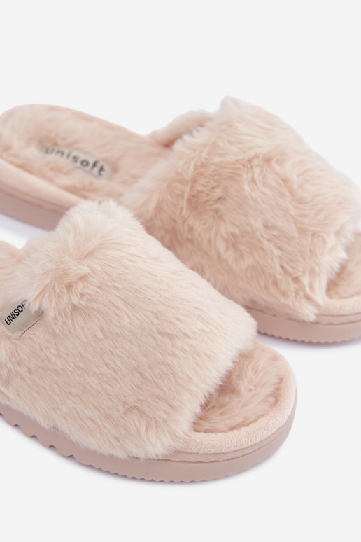 Chaussons pour femmes avec fourrure couleur sable Loraline
