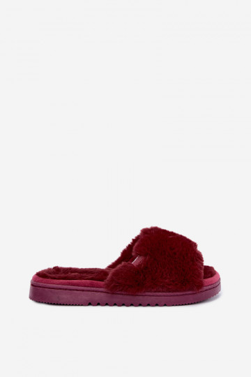 Chaussons pour femmes avec fourrure couleur bordeaux Loraline 2