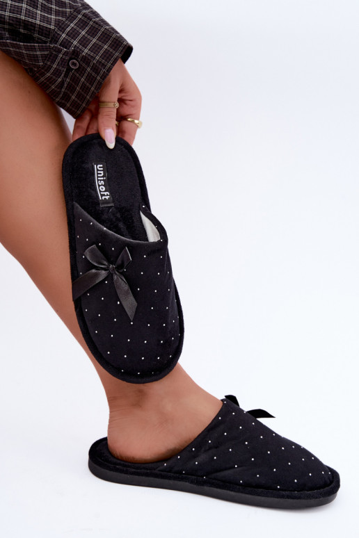 Chaussons décorés avec des nœuds noirs Loriane