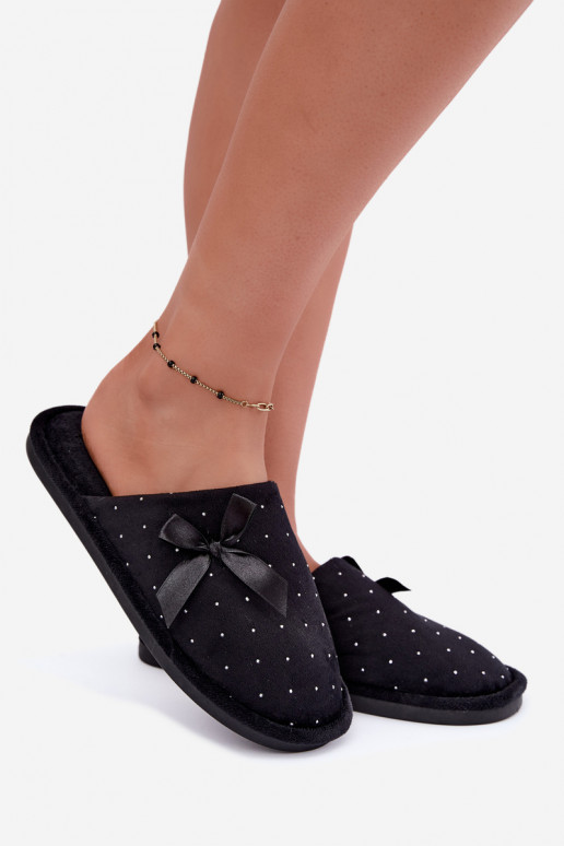Chaussons décorés avec des nœuds noirs Loriane