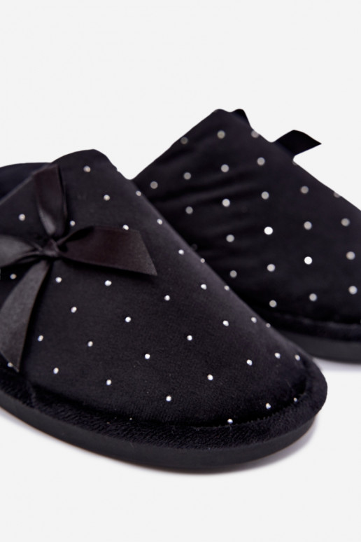 Chaussons décorés avec des nœuds noirs Loriane