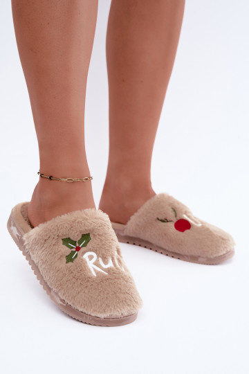 Chaussons pour femmes avec inscription couleur sable Perelle 2