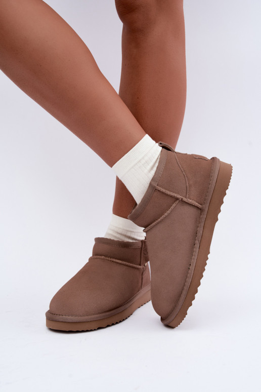 Bottes de neige en faux daim avec fermeture éclair couleur sable Vinceza 97971
