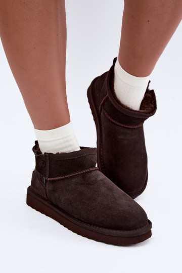 Bottes de neige en faux daim avec fermeture éclair couleur chocolat Vinceza 97971