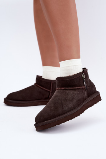 Bottes de neige en faux daim avec fermeture éclair couleur chocolat Vinceza 97971 2