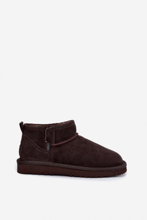Bottes de neige en faux daim avec fermeture éclair couleur chocolat Vinceza 97971