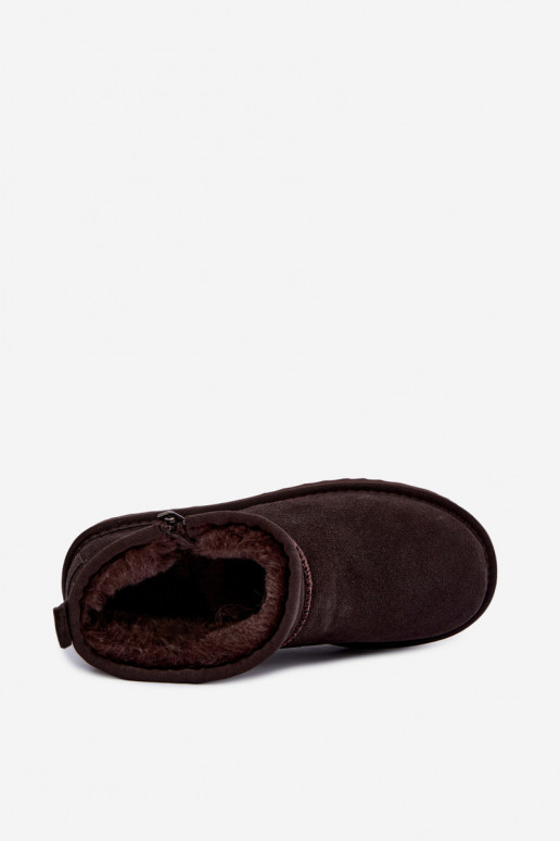 Bottes de neige en faux daim avec fermeture éclair couleur chocolat Vinceza 97971