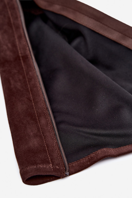 Bottes au-dessus du genou en faux daim avec talons chocolat Vinceza 58332