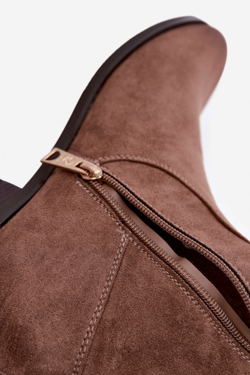 Bottes isolées froissées au-dessus du genou avec talons larges sable Vinceza 58669