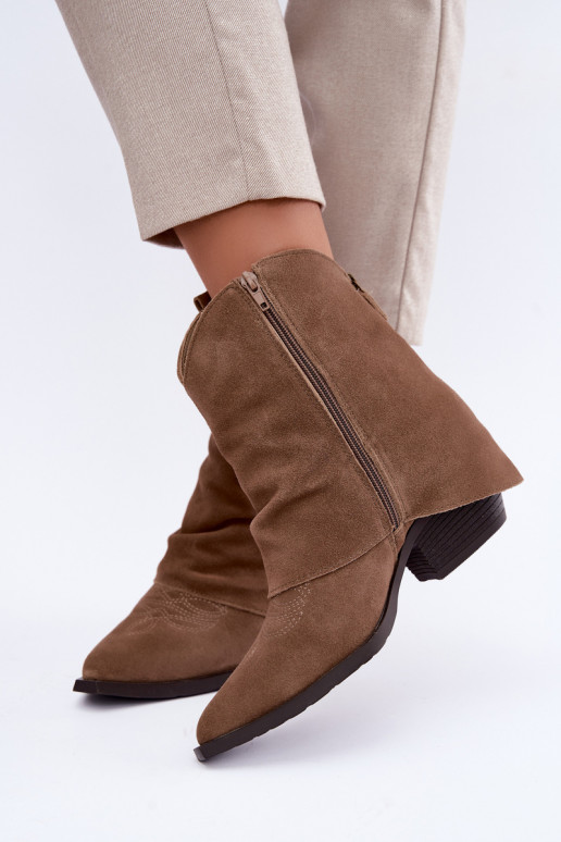 bottines doublées avec talons Vinceza 31715 en couleur sable