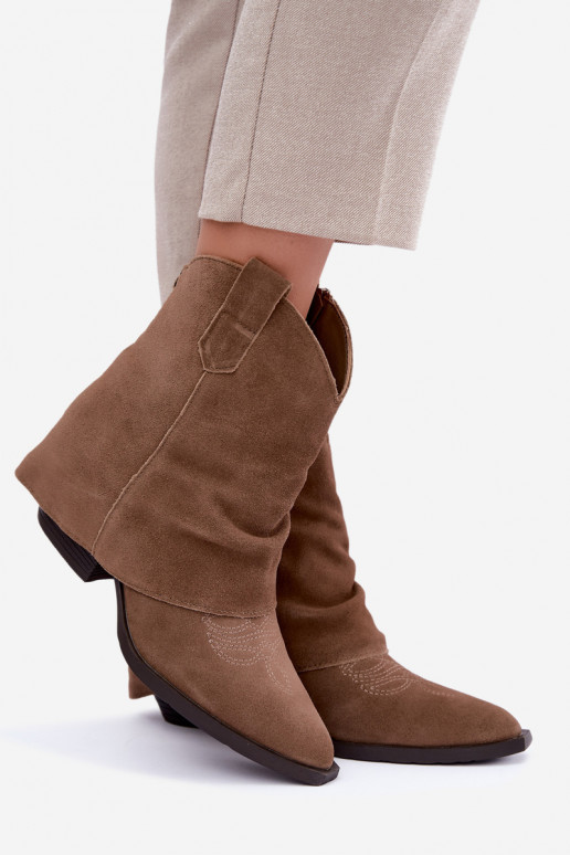 bottines doublées avec talons Vinceza 31715 en couleur sable