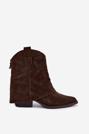 bottines doublées avec talons Vinceza 31715 en couleur chocolat
