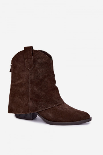 bottines doublées avec talons Vinceza 31715 en couleur chocolat 2