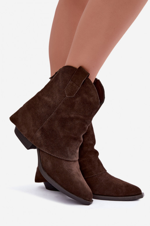 bottines doublées avec talons Vinceza 31715 en couleur chocolat