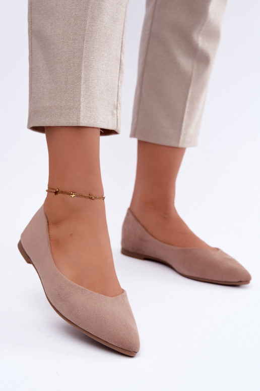 ballerines en faux daim en couleur sable Lelisa