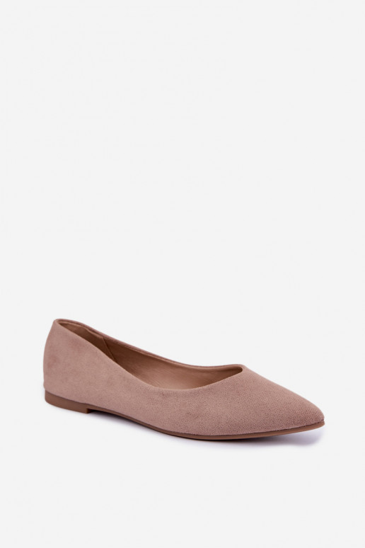 ballerines en faux daim en couleur sable Lelisa