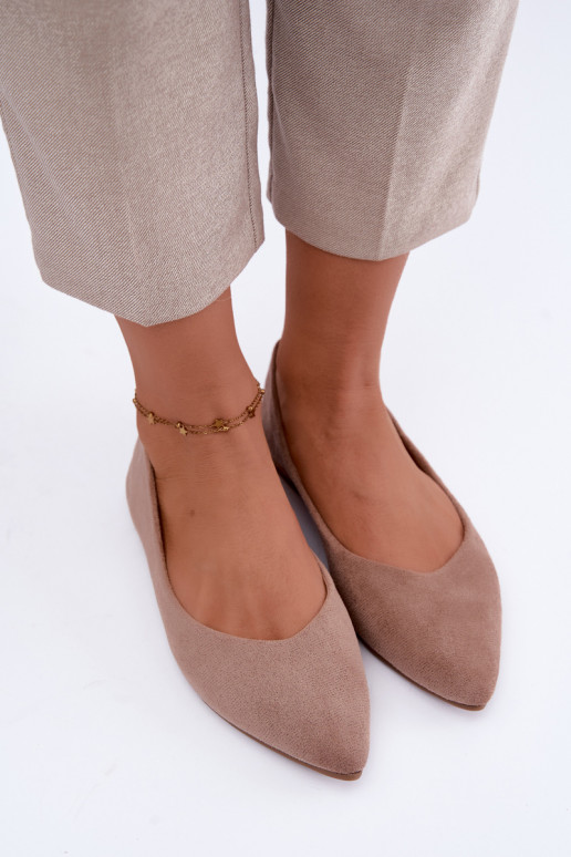 ballerines en faux daim en couleur sable Lelisa
