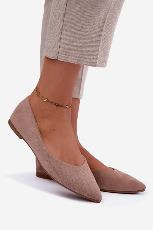 ballerines en faux daim en couleur sable Lelisa
