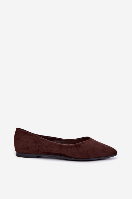 ballerines en faux daim en couleur chocolat Lelisa