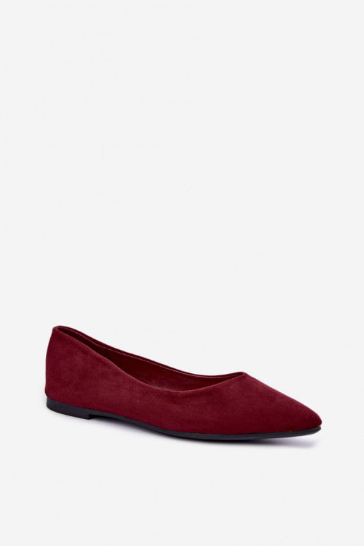 ballerines en faux daim en couleur bordeaux Lelisa