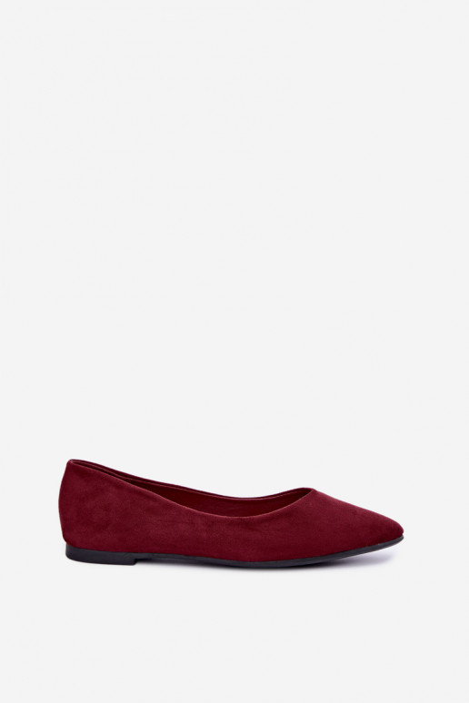 ballerines en faux daim en couleur bordeaux Lelisa