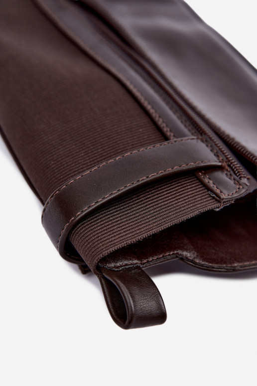 bottes longues doublées avec talons et boucles en couleur chocolat Lestine