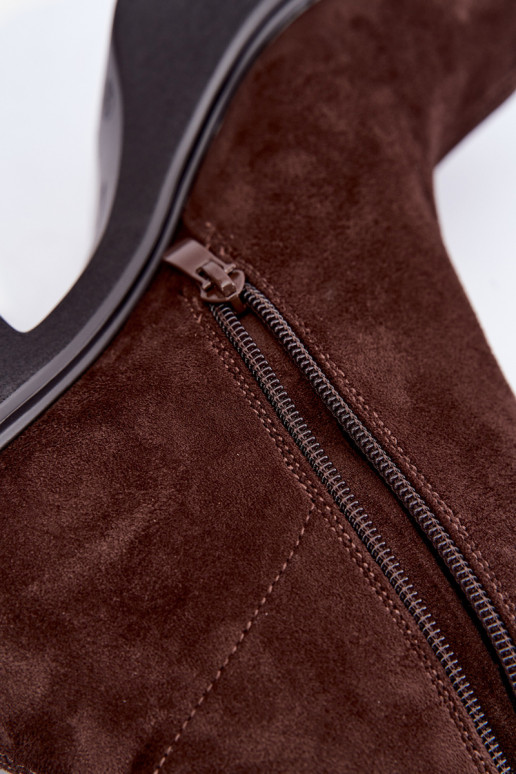 bottes longues pour femmes avec plateforme en couleur chocolat Nesalie