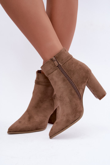bottines avec talons et bandes décoratives en couleur sable Preselle 2