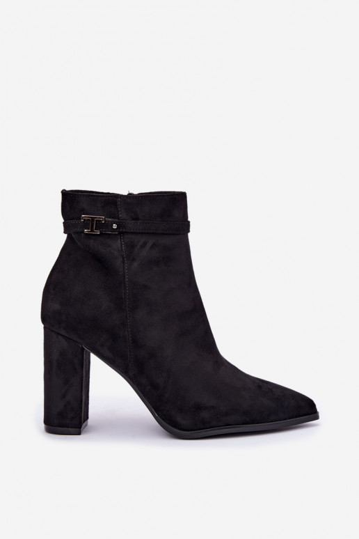 bottines avec talons et bandes décoratives en couleur noire Preselle