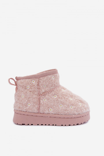 Bottes de neige pour enfants roses avec motifs floraux Lunabelle 2