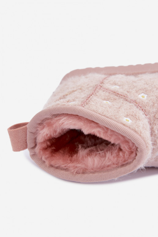 Bottes de neige pour enfants roses avec motifs floraux Lunabelle