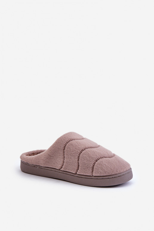 Chaussons chauds pour femmes avec fourrure bruns Vamirae