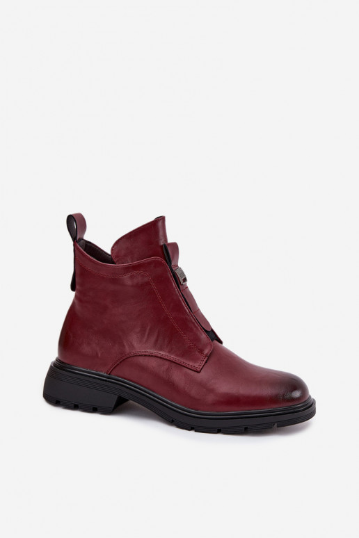 Bottines chaudes pour femmes avec détails décoratifs bordeaux Roselle