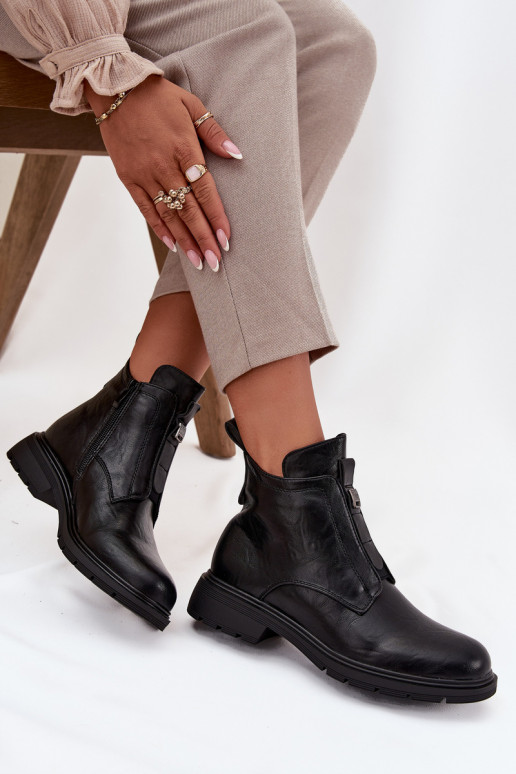 Bottines chaudes pour femmes avec détails décoratifs noires Roselle