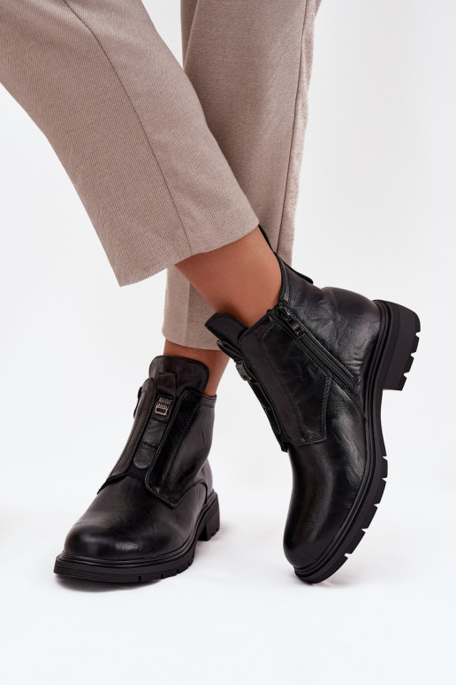 Bottines chaudes pour femmes avec détails décoratifs noires Roselle