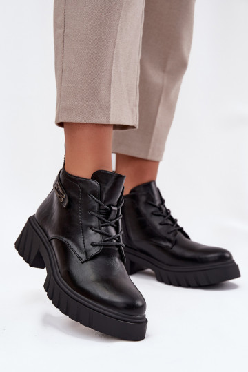 Bottines basses chaudes pour femmes avec talons décorés noires Therisse 2