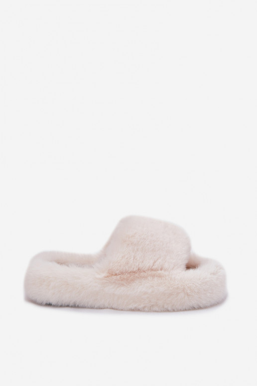 Chaussons en ivoire pour femmes avec fourrure Biella