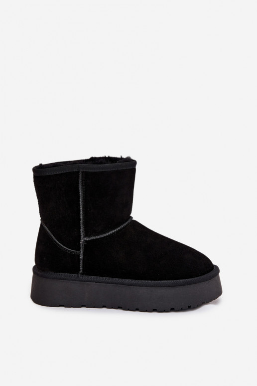 Bottes de neige noires pour femmes en daim synthétique avec plateforme Privine