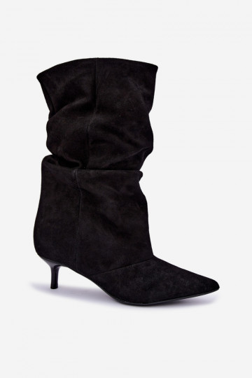 Bottines Slouchy à enfiler avec talons en noir Falisette