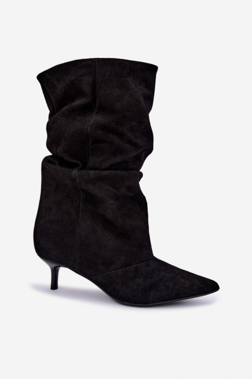 Bottines Slouchy à enfiler avec talons en noir Falisette