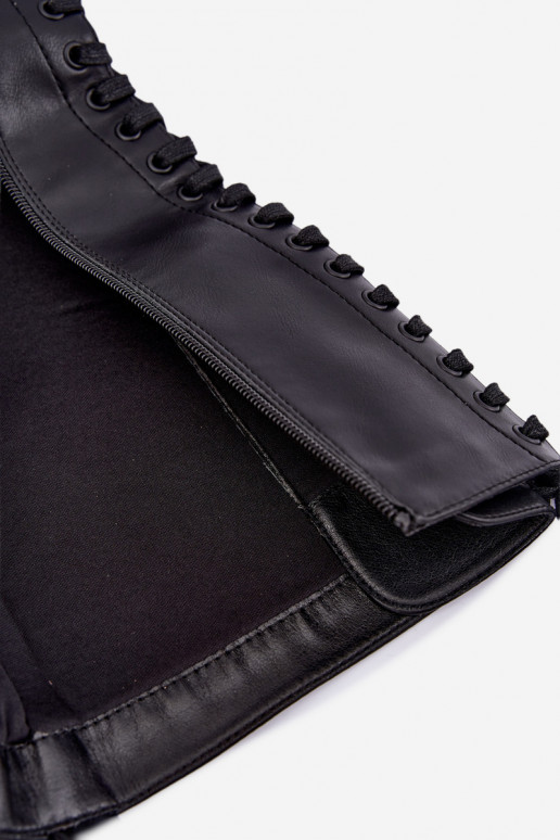 Bottes chaudes pour femmes avec plateforme et lacets en noir Kasmina