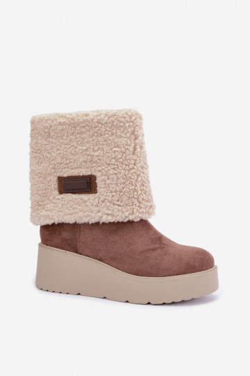 Bottes de neige avec plateforme et tige cousue en sable Osvella