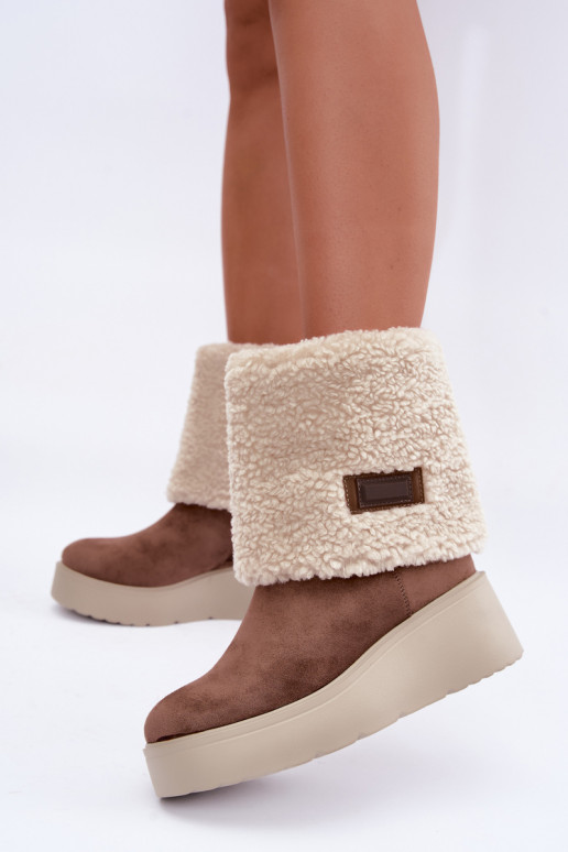 Bottes de neige avec plateforme et tige cousue en sable Osvella