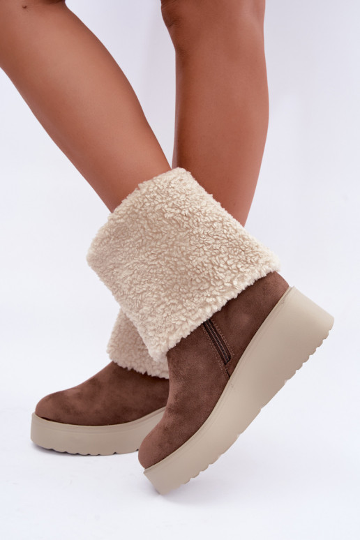 Bottes de neige avec plateforme et tige cousue en sable Osvella