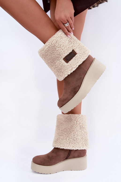 Bottes de neige avec plateforme et tige cousue en sable Osvella