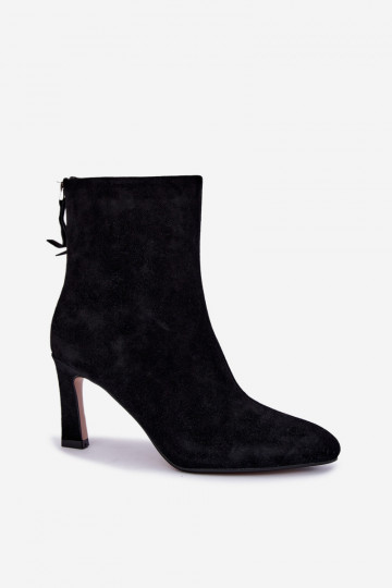 Bottes en daim noires isolées avec talons Vinceza 67024